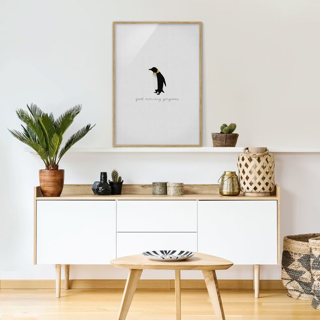 Poster con cornice - Citazione pinguino Good Morning Gorgeous