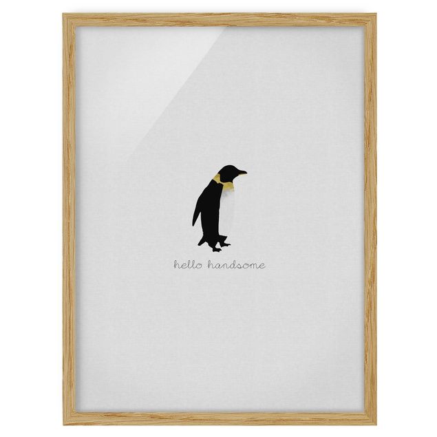 Poster con cornice - Citazione pinguino Hello Handsome