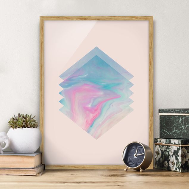 quadro astratto Acqua rosa di marmo
