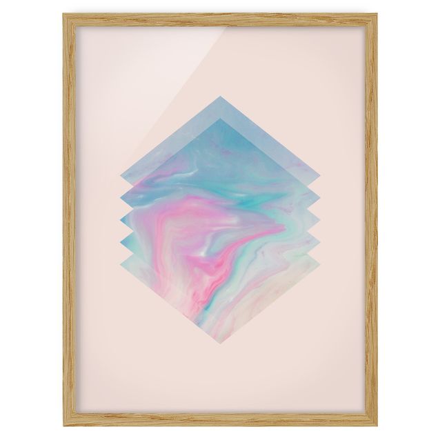 Poster con cornice - Acqua rosa di marmo