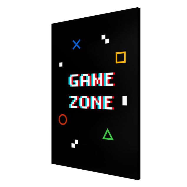 Lavagna magnetica - Frase in pixel Game Zone - Formato verticale 2:3