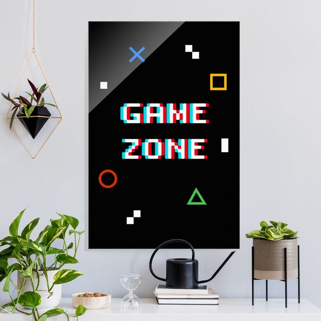 Lavagna magnetica vetro Frase in pixel Game Zone