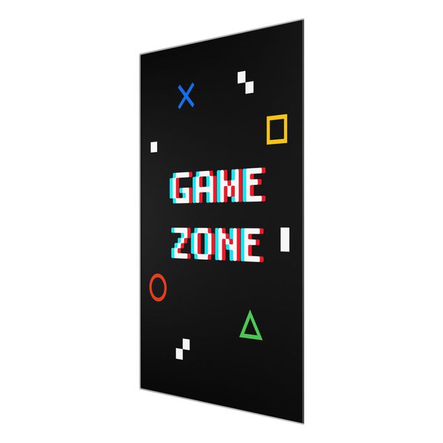 Quadro in vetro - Frase in pixel Game Zone