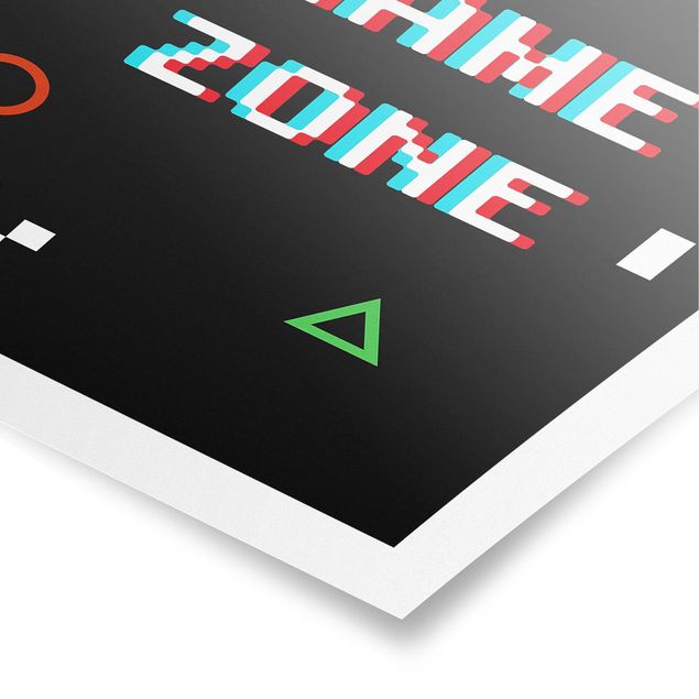 Poster riproduzione - Frase in pixel Game Zone