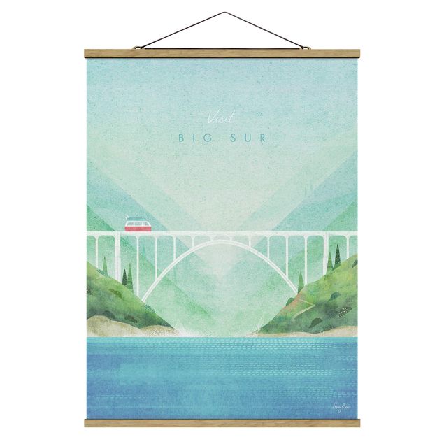 Foto su tessuto da parete con bastone - Poster di viaggio - Big Sur - Verticale 3:4