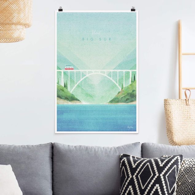Poster illustrazioni Campagna turistica - Big Sur