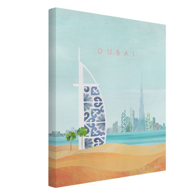 Stampe su tela vintage Poster di viaggio - Dubai