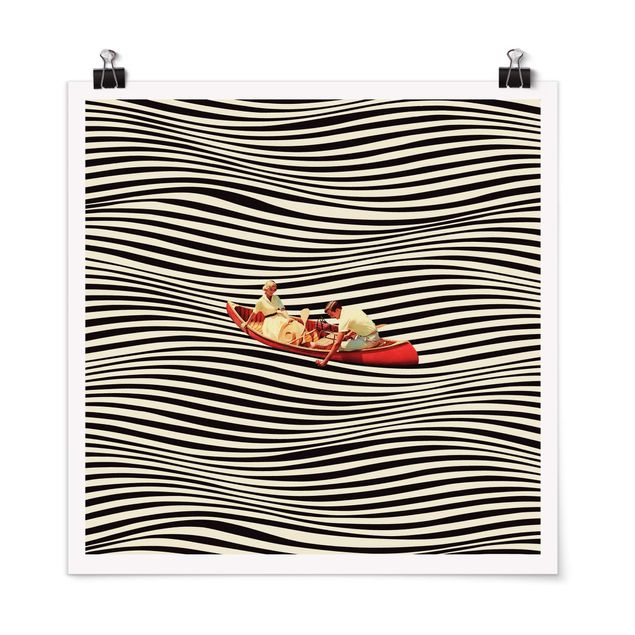 Poster riproduzione - Collage retrò - Gita in barca