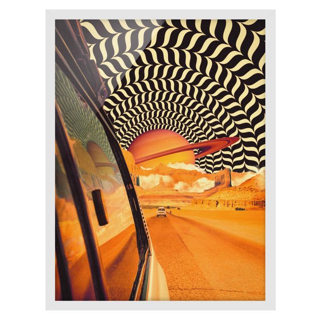 Poster con cornice - Collage retrò - Il miglior viaggio on the road I