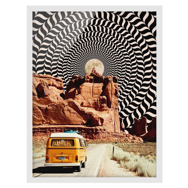 Poster con cornice - Collage retrò - Il miglior viaggio on the road II