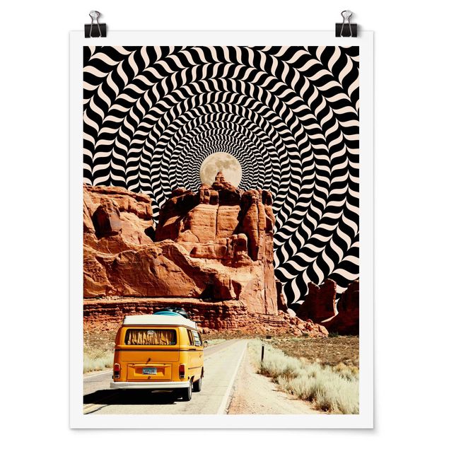 Poster riproduzione - Collage retrò - Il miglior viaggio on the road II