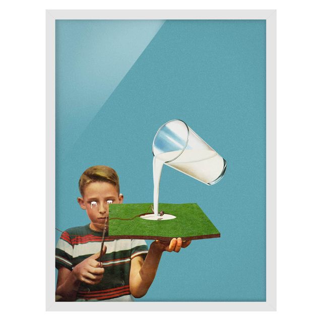 Poster con cornice - Collage retrò - Il latte
