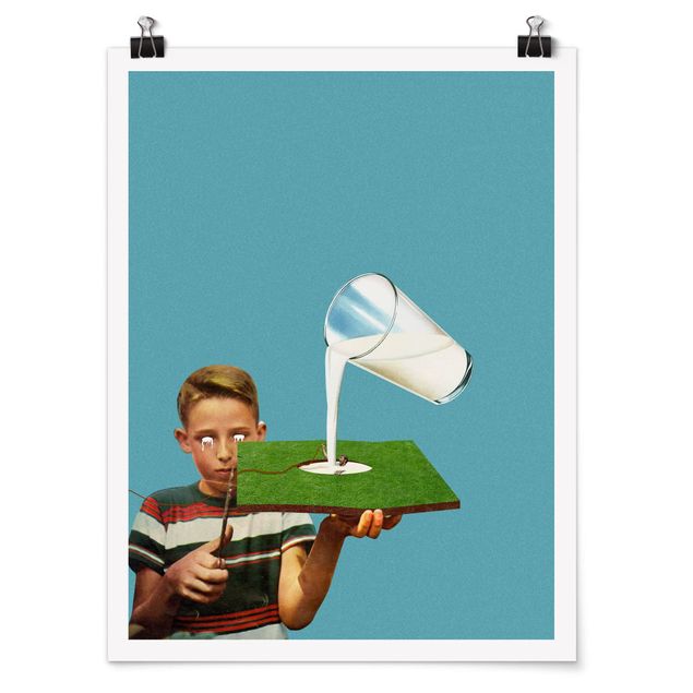 Poster riproduzione - Collage retrò - Il latte