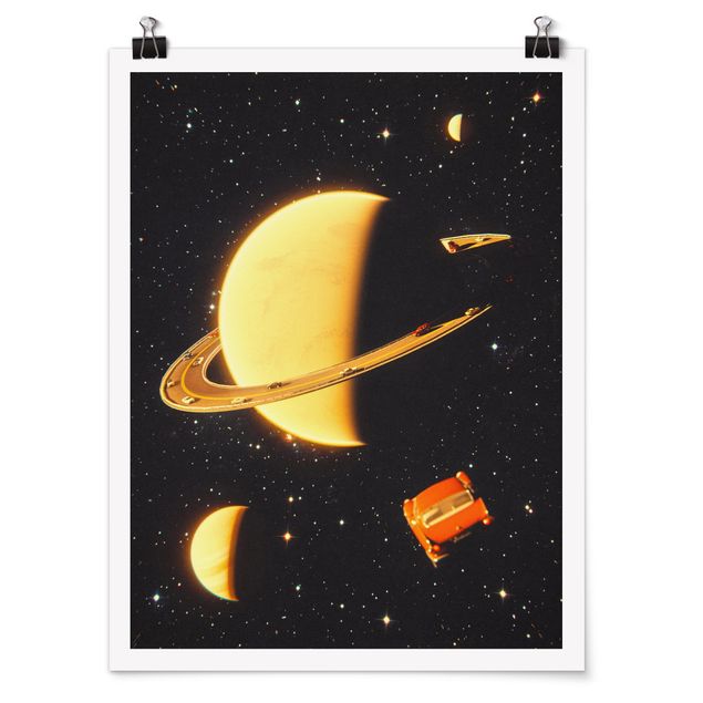Poster riproduzione - Collage retrò - Gli anelli di Saturno