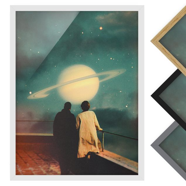 Poster con cornice - Retro Collage - Insieme attraverso la tempesta