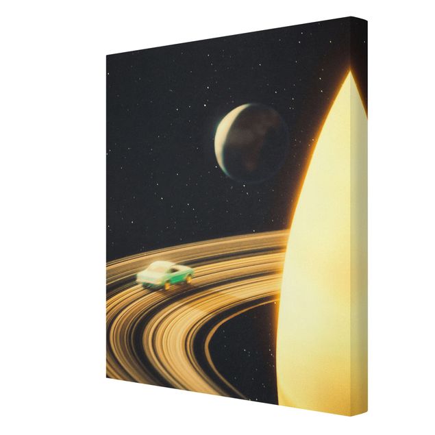 Stampa su tela - Collage retrò - Saturn Highway - Formato verticale 3:4