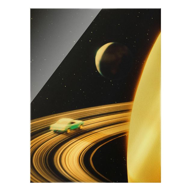 Quadro in vetro - Collage retrò - Saturn Highway