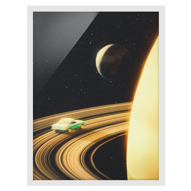 Poster con cornice - Collage retrò - Saturn Highway