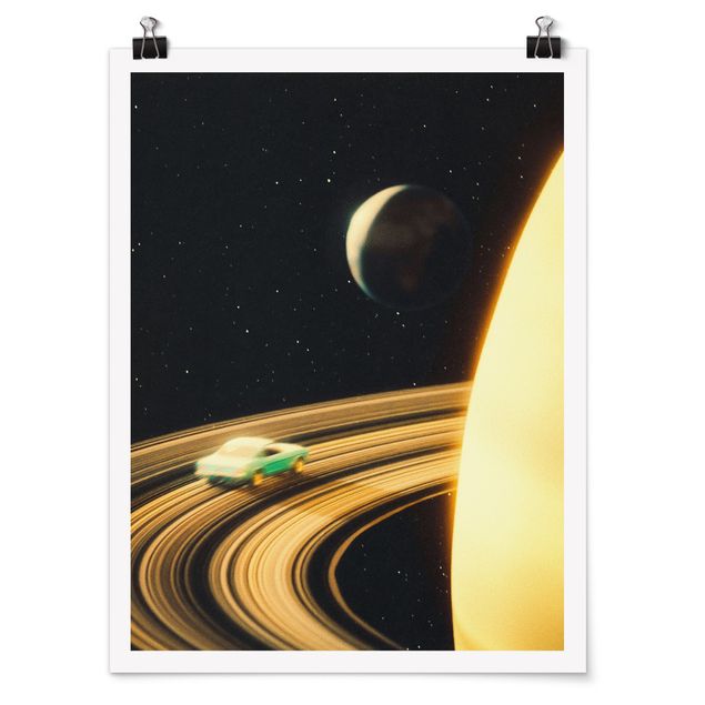 Poster riproduzione - Collage retrò - Saturn Highway