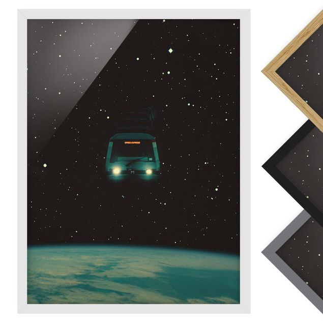 Poster con cornice - Collage retrò - Space Express