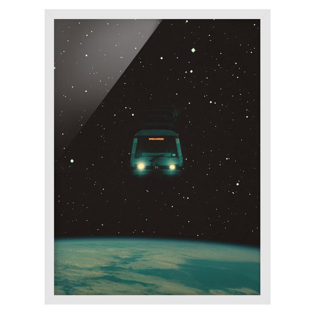 Poster con cornice - Collage retrò - Space Express
