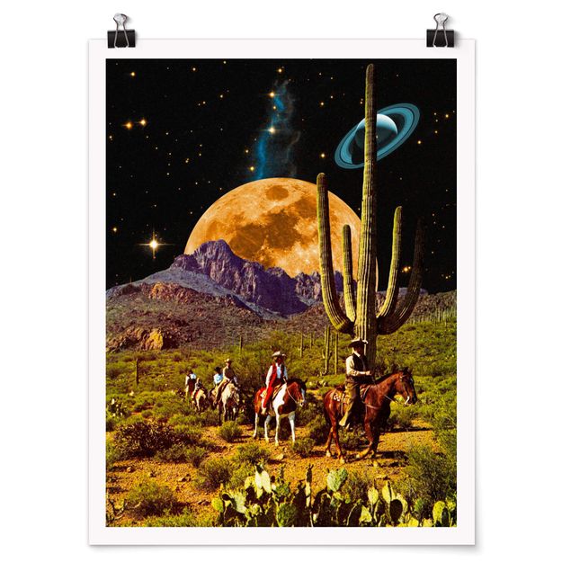Poster riproduzione - Collage retrò - Cowboy dello spazio
