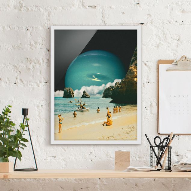 Taudalpoi quadri Collage retrò - Spiaggia spaziale