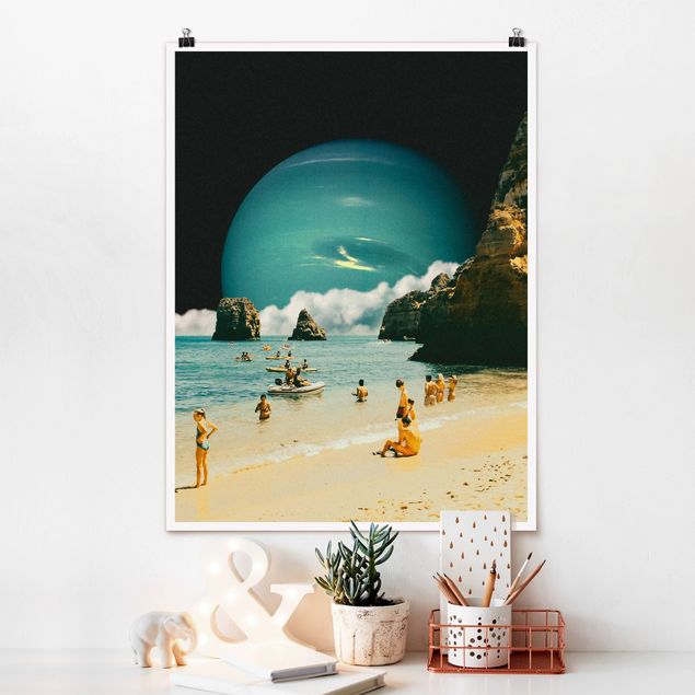Riproduzioni di Taudalpoi Collage retrò - Spiaggia spaziale