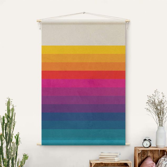 Arazzi da parete moderno Righe arcobaleno rétro