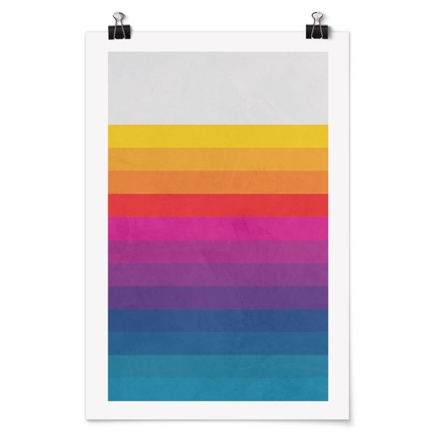 Poster - Righe arcobaleno rétro