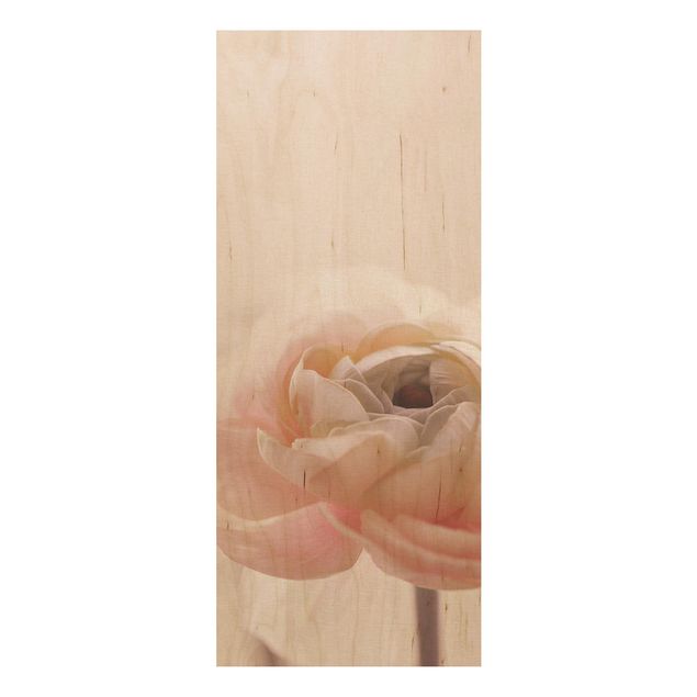 Stampa su legno - Focus su fioritura rosa