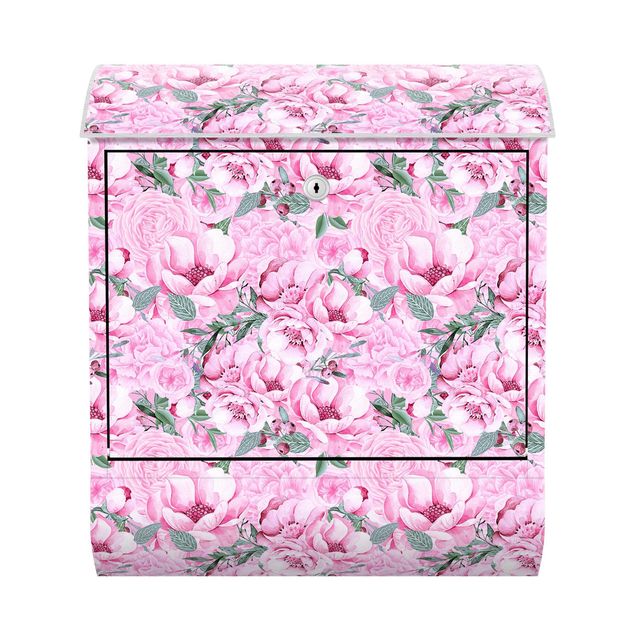 Cassetta postale - Sogno floreale rosato di rose in acquerello