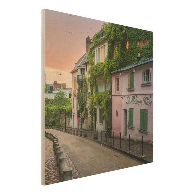 Stampa su legno - Crepuscolo rosa a Parigi