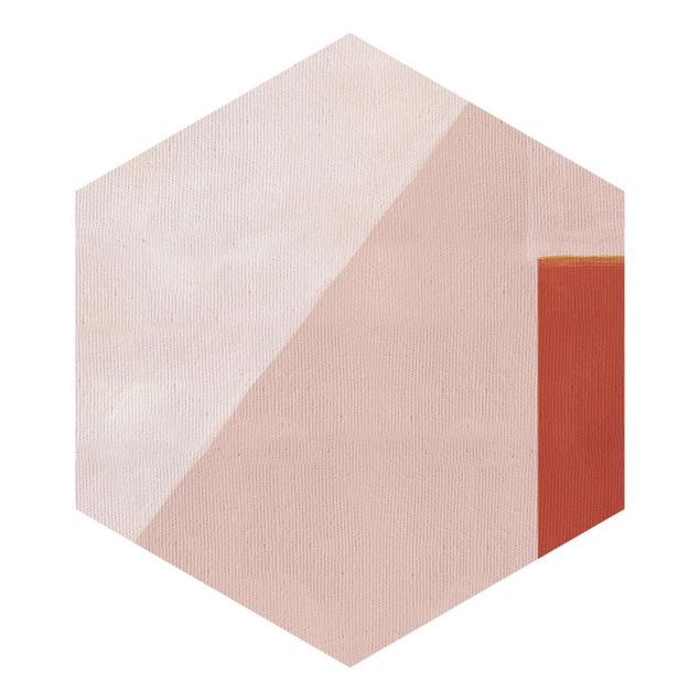 Carta da parati esagonale adesiva con disegni - Geometria rosa