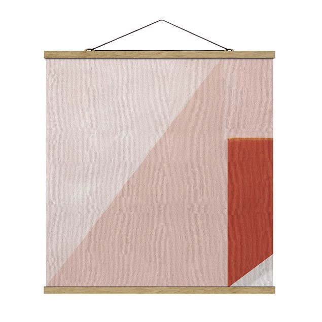 Foto su tessuto da parete con bastone - Geometria rosa - Quadrato 1:1