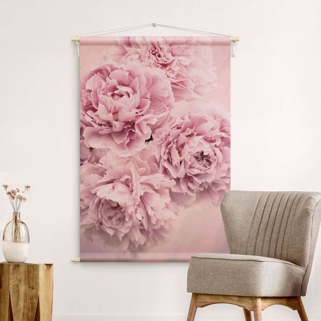 Arazzi da parete fiori Peonie rosa