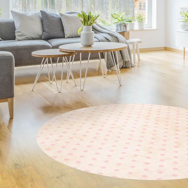 Tappeti moderni soggiorno Puntini rosa con tratteggio chiaro