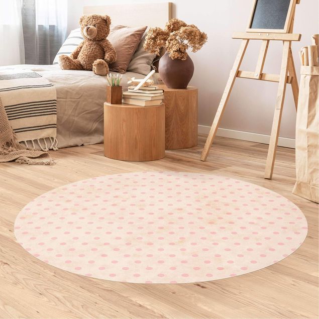 Beige tappeti moderni soggiorno Puntini rosa con tratteggio chiaro