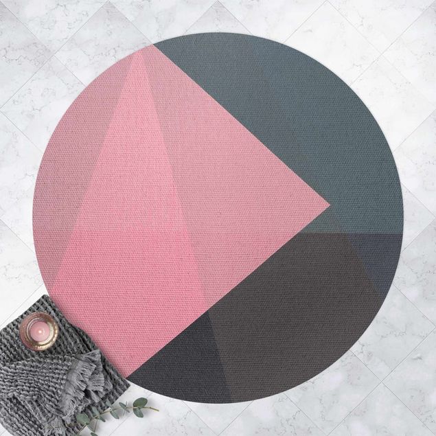 Tappeti da esterno Geometria della trasparenza rosa