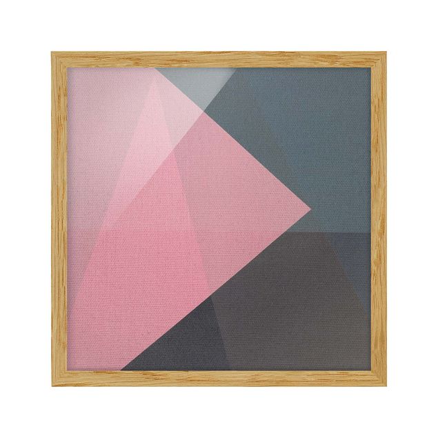 Poster con cornice - Geometria rosa trasparente