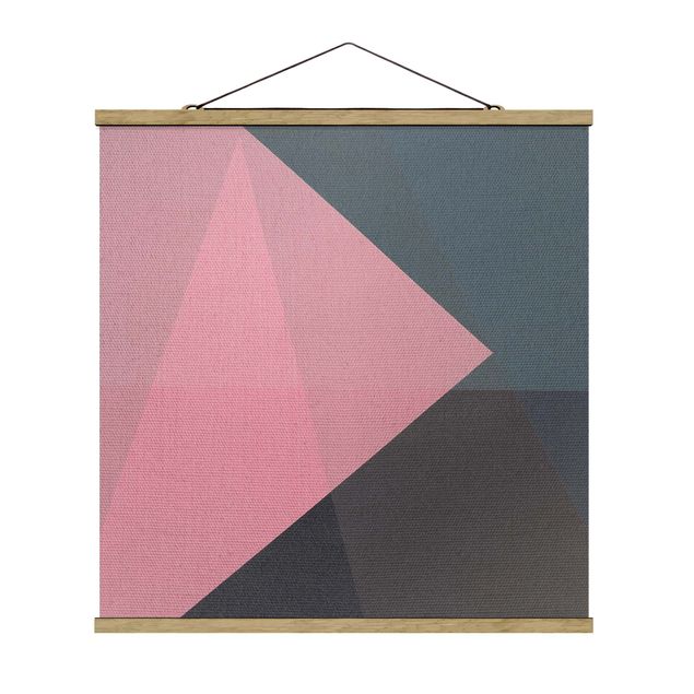 Foto su tessuto da parete con bastone - Geometria rosa trasparente - Quadrato 1:1