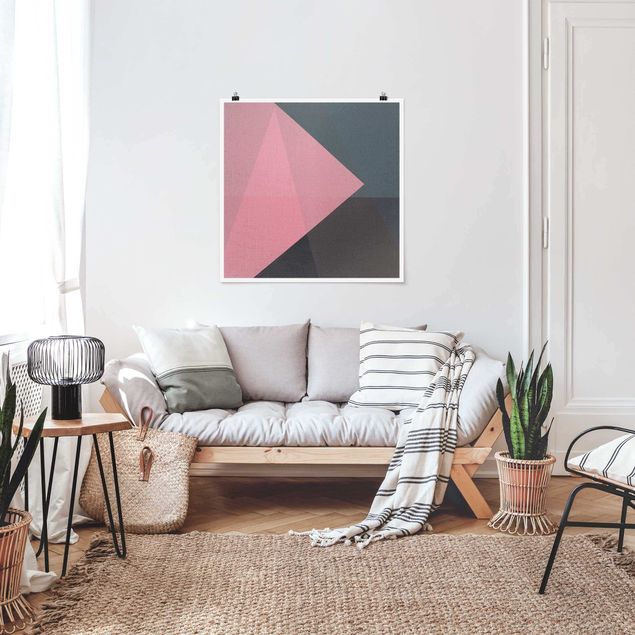 Abstrakte Malerei Geometria della trasparenza rosa