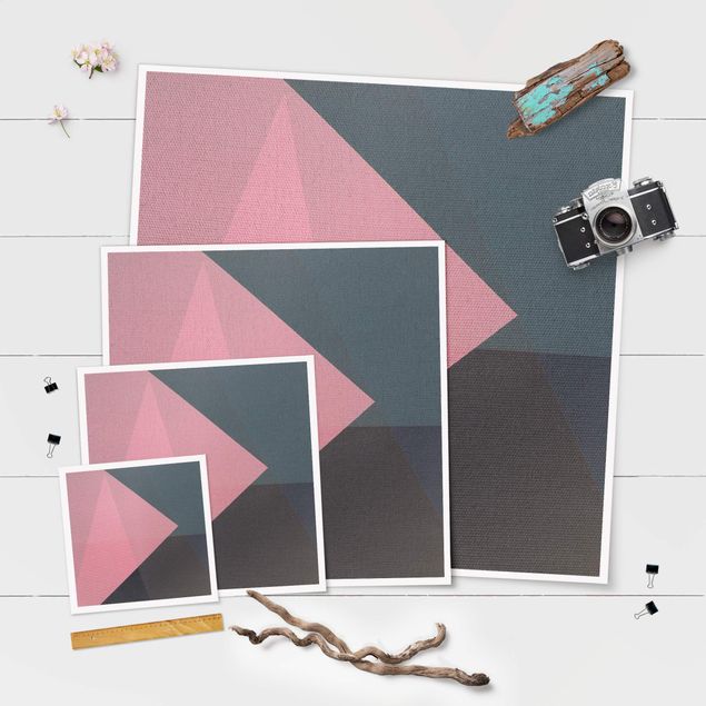 Poster - Geometria rosa trasparente