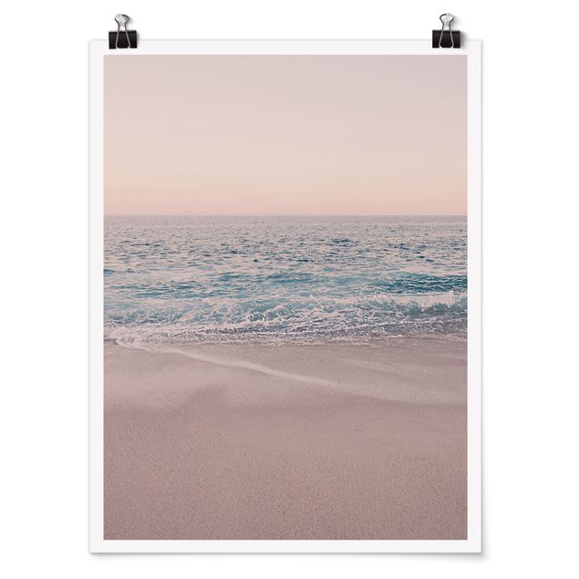 Poster - Spiaggia oro rosa la mattina