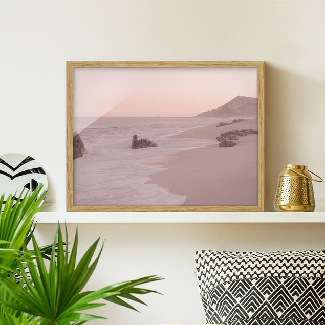 Poster con cornice - Spiaggia oro rosa