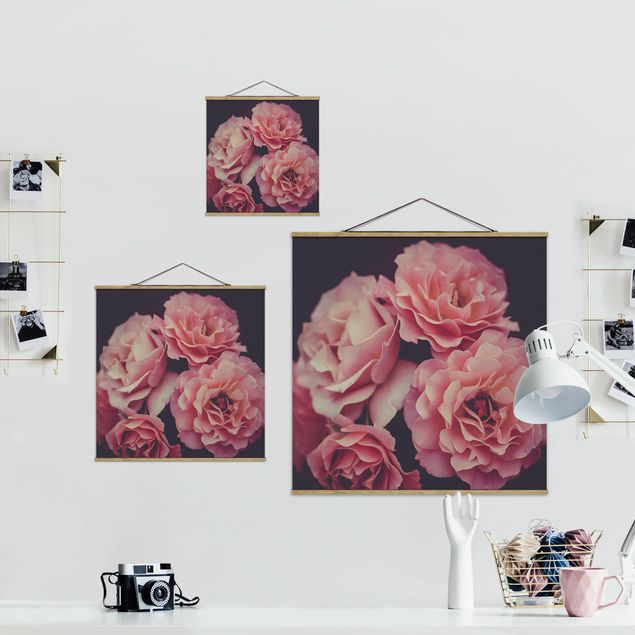 Foto su tessuto da parete con bastone - Sogno di rose - Quadrato 1:1