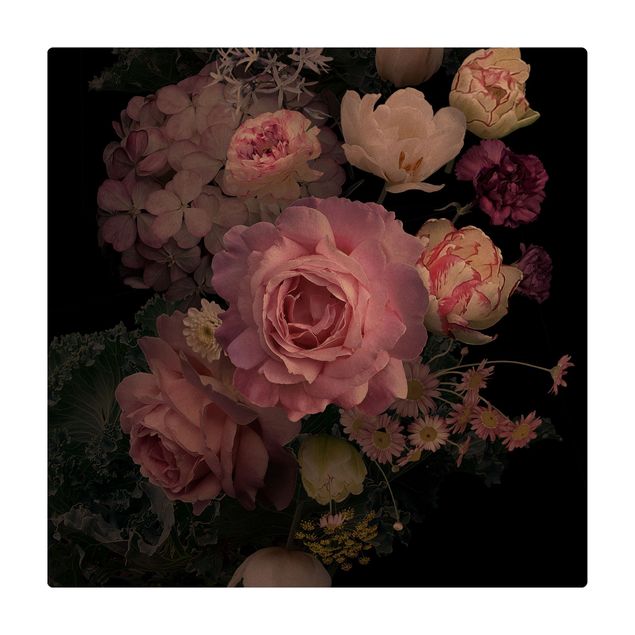 Tappetino di sughero - Bouquet di rose da sogno - Quadrato 1:1