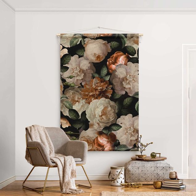 Bordo adesivo decorativo da parete con fiori stampati