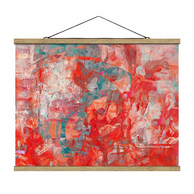 Foto su tessuto da parete con bastone - Danza di fuoco rossa - Orizzontale 4:3