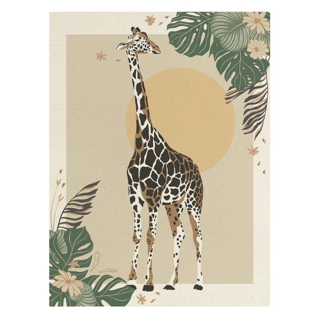 Quadro su tela animali Animali del Safari - Giraffa